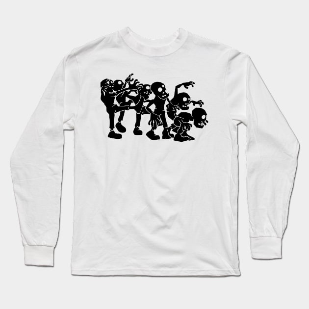 White Zombie Shiluet Long Sleeve T-Shirt by BiteBliss